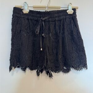 Black Lace Women Shorts